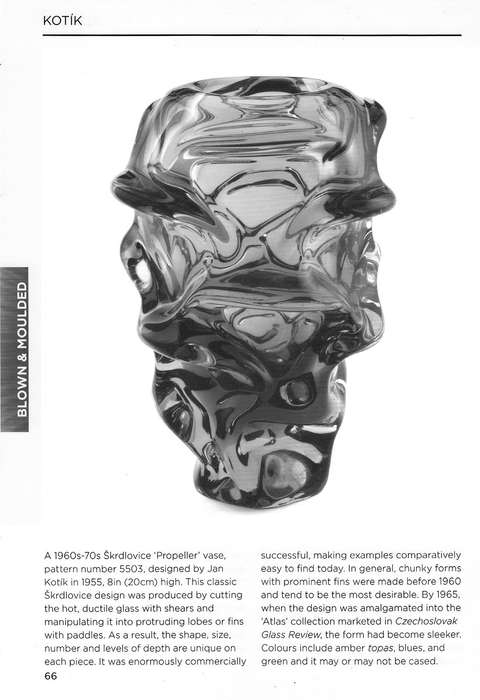 HALLMARK DESIGN: HEAVY SKRDLOVICE `PROPELLER / ATLAS` VASE, DESIGNED BY JAN KOTIK IN 1955