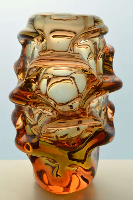 HALLMARK DESIGN: HEAVY SKRDLOVICE `PROPELLER / ATLAS` VASE, DESIGNED BY JAN KOTIK IN 1955
