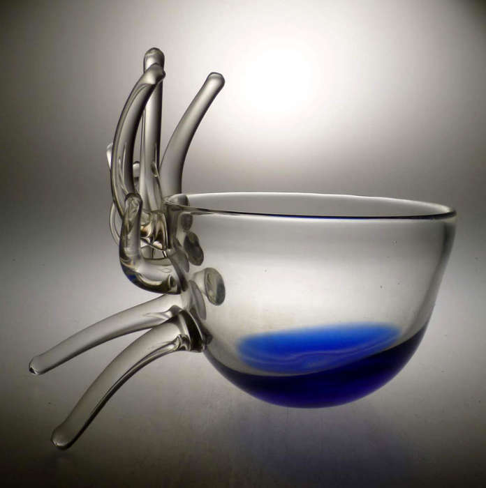 DAZZLINGLY BEAUTIFUL, SIGNED AND DATED CZECH ARCHITECTURAL VASE, DESIGNED & MADE BY EVA ŠVESTKOVÁ