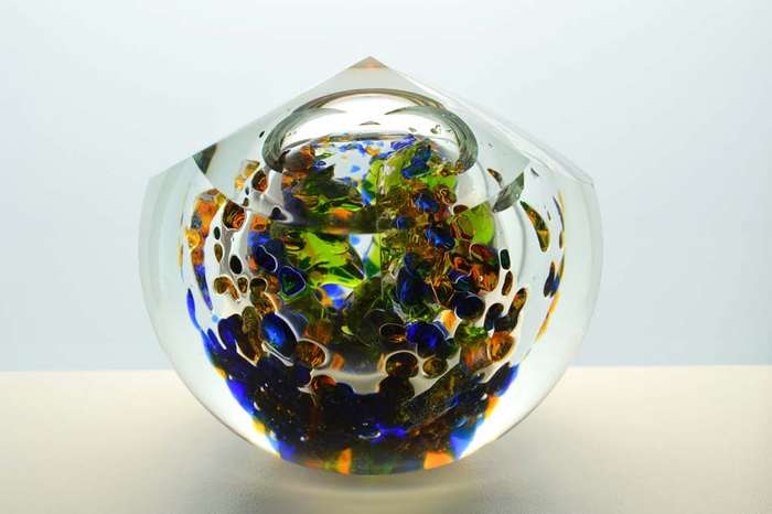 SUPERB MODERN AND CONTEMPORARY CZECH ART GLASS SCULPTURE DESIGNED FOR NOVY BOR BY JOSEF STAROSTA