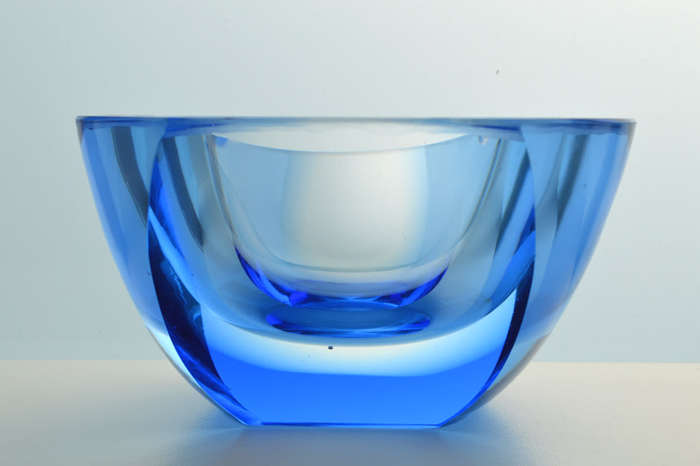 MOSER: TOP QUALITY CZECH GLASS! A MAGNIFICENT & MOST ELEGANT ART GLASS ASHTRAY/BOWL