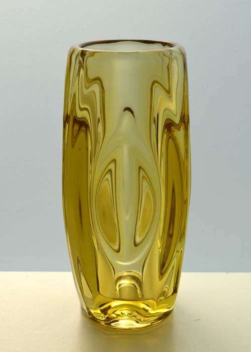 * A BEAUTY! A POST-WAR CZECH ART GLASS VASE (PRESSED GLASS) DESIGNED BY RUDOLF SCHROTTER FOR ROSICE