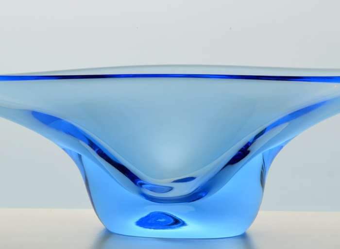 Magnificent ZBS Czech Art Glass Sculptural Bowl, Design Prof Miloslav Klinger (1922-1999)