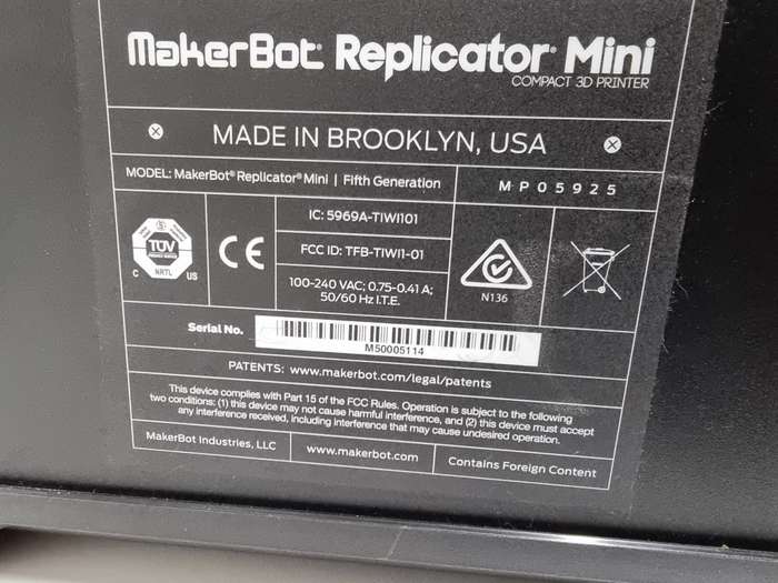 3D Printer - Makerbot: Replicator Mini 5th Gen !Spares or Repairs!