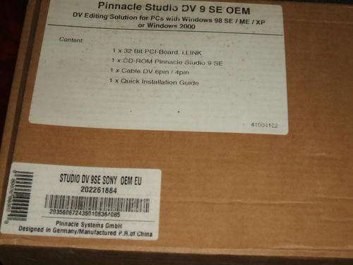 USED PINACLE STUDIO DV 9SE OEM