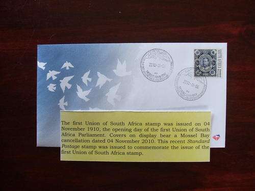 SOUTH AFRICAN COVER - UNIQUE ITEM - ANNIVERSARY OF FIRST UNION STAMP