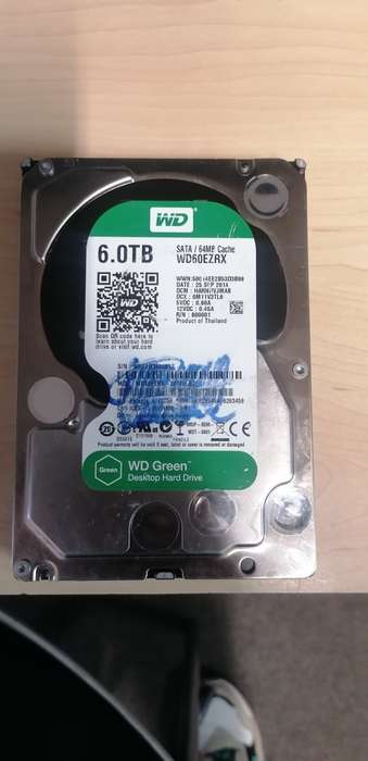 Green Western Digital 6TB Sata Hard Drive, 64MB Cache, 3.5 inch Worth Price R4249. 00