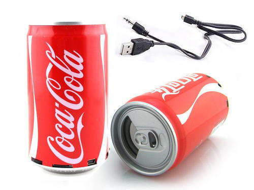 " 2 on auction " Coca Cola Shape Design Can Audio MP3 Speaker