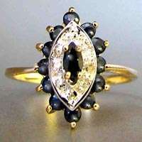 NEW LISTING - 9ct GOLD SAPPHIRE DIAMOND RING