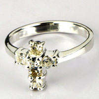 STERLING SILVER CROSS DESIGNER RING- SIZE 7