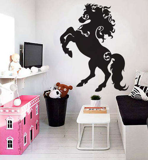 BRIGHT FUSCHIA PINK Giant pony horse Vinyl Wall Art Sticker Decal Vinyl
