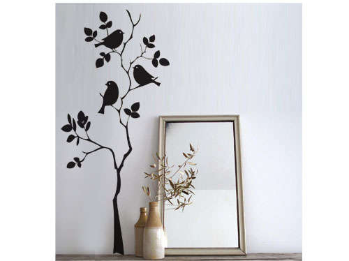 Cute vintage birds tree branch Wall Art Sticker Decal Vinyl Tattoo Decor
