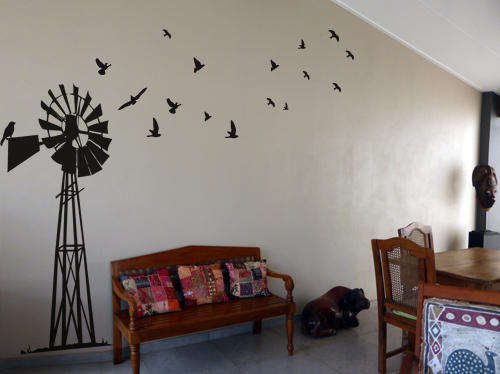 Giant South African Windpump Windpomp Wall Art Sticker Decal Vinyl Interior Decor Decoration