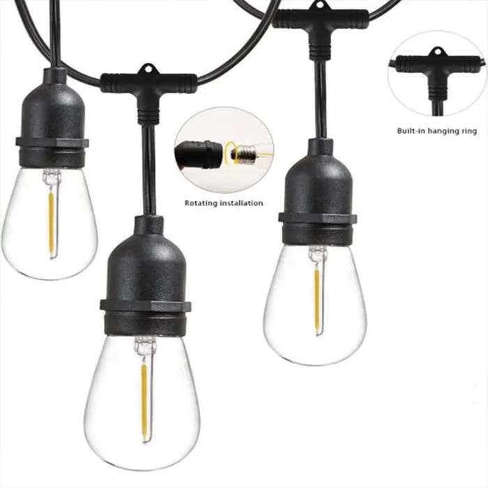 20M Waterproof Led Bulb String Lights Outdoor Street Garden Holiday String Lights