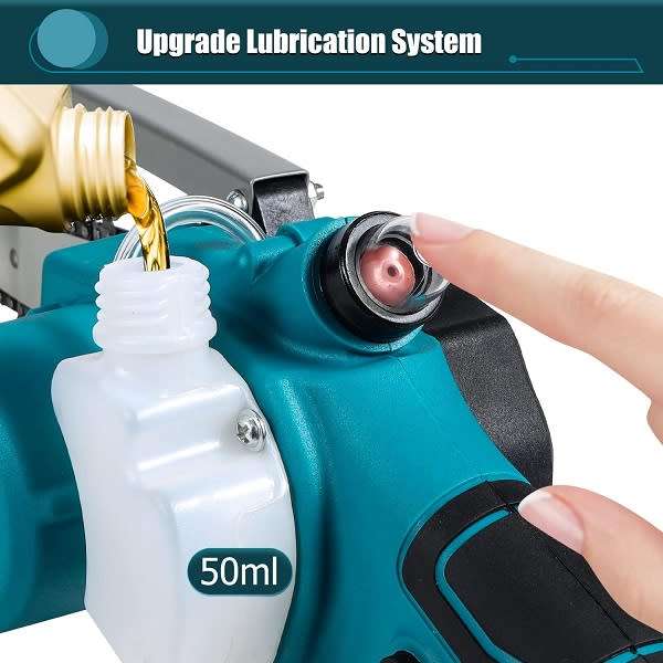 Electric Cordless Chainsaw With 2 x 25V 7500mah Batteries 6 Inch