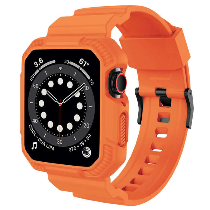 Watch Band 45mm 44mm 42mm (With Case), Shockproof Rugged Watch Band For Iwatch Se2 With Buffer Case