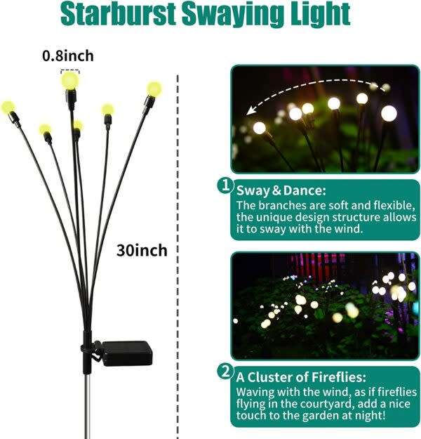 Atmospheric Solar Starburst Swing Outdoor Warm White Bulb Garden Light