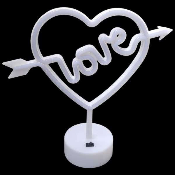 Creative Usb Dc Cable Or Battery Powered Cupid Heart Neon Light With Base