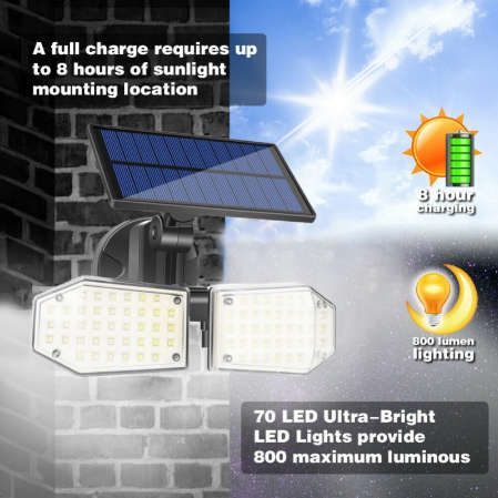 Portable Solar Light Outdoor Solar Light Pir Motion Sensor 70Led
