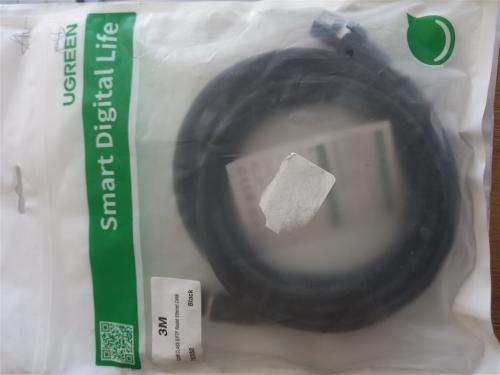 UGreen CAT8 S/FTP Ethernet 3m Round LAN Cab-BK