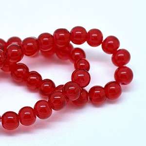 BFA - ROUND GLASS BEADS 8mm SMOKEY RED (pack of 10)