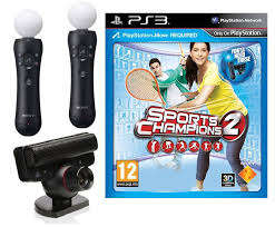 PLAYSTATION 3 MOVE BUNDLE - 2 X MOTION CONTROLLERS + CAMERA + SPORTS CHAMPIONS 2