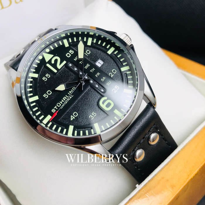 Retail: R5,999.00 STUHRLING ORIGINAL® Men's Modern Day Aviator Watch BRAND NEW