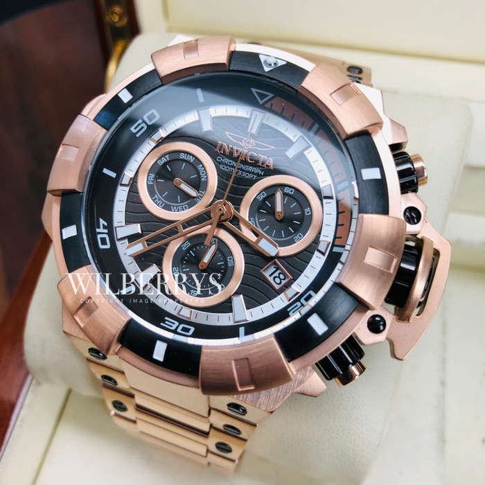 Retail: R12,999.00 INVICTA Men's Colossus Rose Gold Chronograph Professional 100m Watch NEW