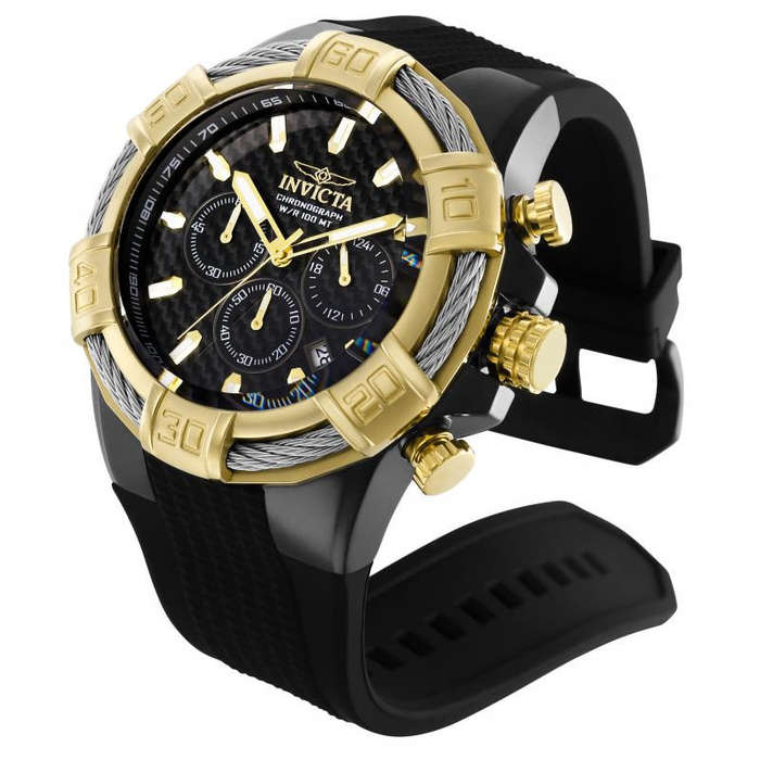 hot!! Retail: R8,999.00 INVICTA AQUANAUT IONIC/GOLD WIRE CHRONOGRAPH CARBON FIBER DIAL WATCH