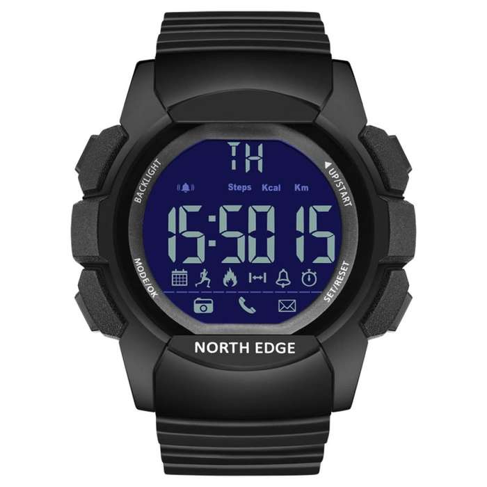 tactical watch!! NORTH EDGE mens ak bluetooth smart Tactical Dual Time Watch brand new