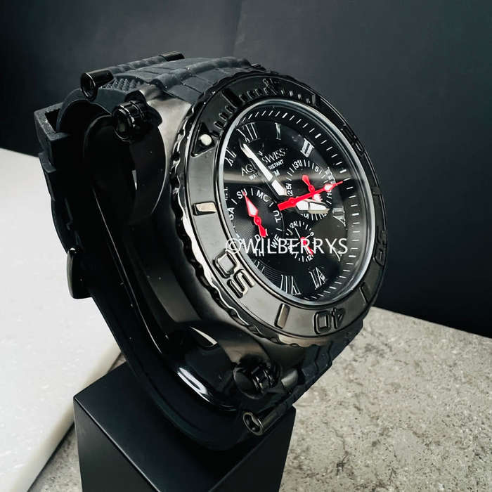 AQUASWISS Men`s Bolt 5H Black Chronograph Watch