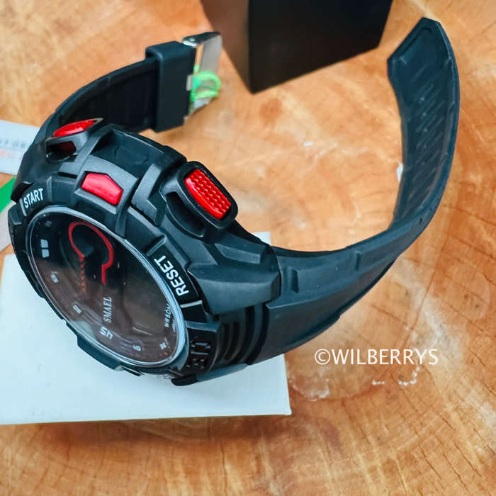 SMAEL Mens S-SHOCK Classic Digital Watch Black / Red