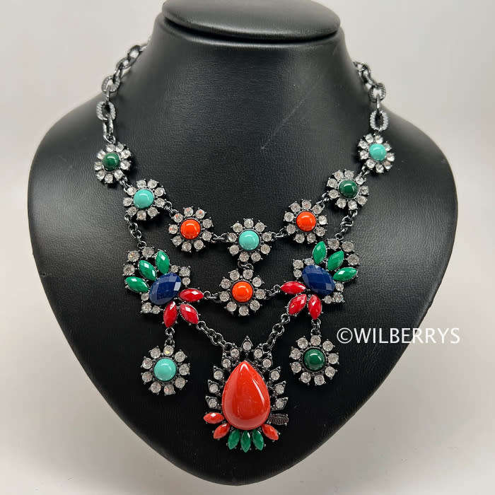Amrita New York Women`s Elitist Luxe Austrian Crystal and Resin Evening Necklace