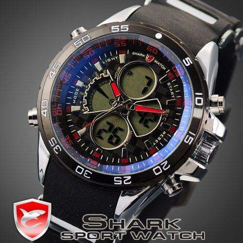 *8 HOUR AUCTION* SHARK DUAL LED CHRONOGRAPH LEOPARD SHARK WATCH W/ BOX, PAPERS, LOADED!!