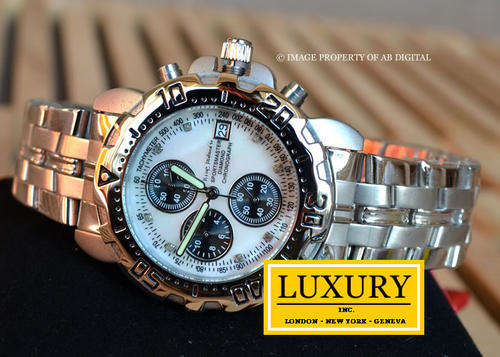 KRUG BAUMEN Men's British Diamond Sportsmaster Chronograph Watch with Diamond Certificate *BRAND NEW