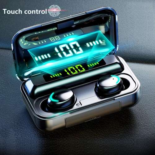High Quality F9 Wireless Earbuds With Power Bank. For Android, iOS, Windows & Mac OS. Bluetooth 5.0.