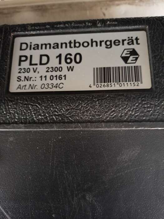Eibenstock core drill PLD160 c/w water tank and 27 different sizes diamond core drills