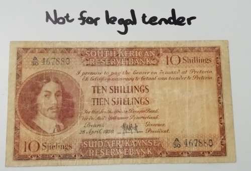 1950 SA 10 Shillings A/30