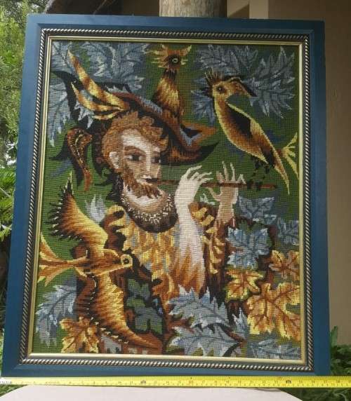 STUNNING EMBROIDERED PIED PIPER PIECE OF ART