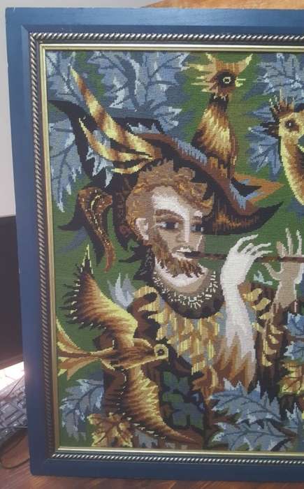 STUNNING EMBROIDERED PIED PIPER PIECE OF ART