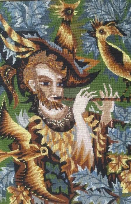 STUNNING EMBROIDERED PIED PIPER PIECE OF ART