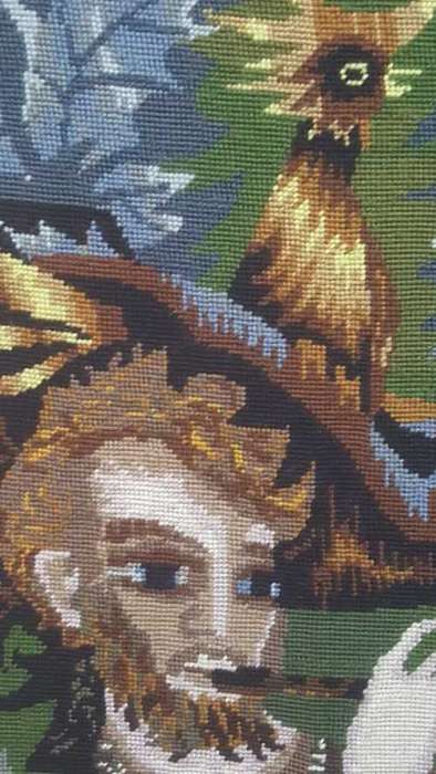 STUNNING EMBROIDERED PIED PIPER PIECE OF ART