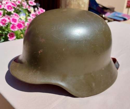 GERMAN M53 POLICE (BGS or Bundesgrenzschutz) STAHLHELM (STEEL HELMET) FROM THE 1950S SIMILAR TO WW2