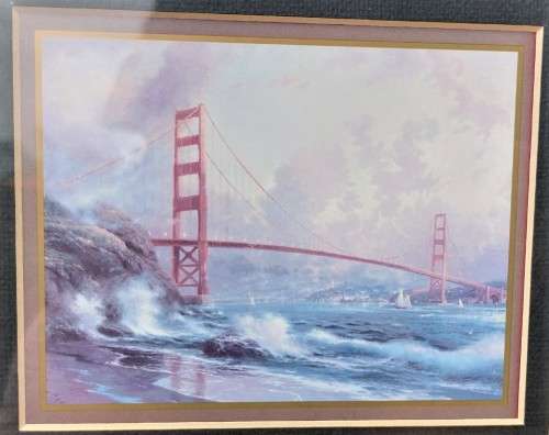 THOMAS KINKADE (1958-2012) CITY BY THE BAY SET OF 3 INSPIRATIONAL PRINTS WITH CERTIFICATE OF AUTHENT