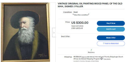 SHIPS CAPTAIN BY J FULLER (1950 - ) - VINTAGE ORIGINAL OIL PAINTING - LARGE (57CM W 47CM H) - FRAMED
