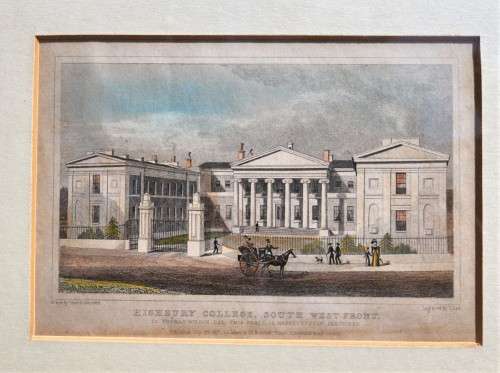 HIGHBURY COLLEGE ANTIQUE 1820S SHEPHERD DESIGN AND DALE ENGRAVING WITH SOME HAND COLOURING