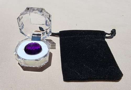 COLOR SHIFTING LARGE 21.65CT AMETHYST GEMSTONE WITH BEAUTIFUL OVAL CUT