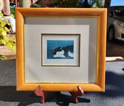 VINTAGE 1980S SLEEPING TOM BY JULIAN WILLIAMS LIMITED EDITION PRINT NO 52 OF 100