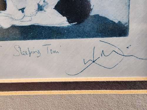 VINTAGE 1980S SLEEPING TOM BY JULIAN WILLIAMS LIMITED EDITION PRINT NO 52 OF 100