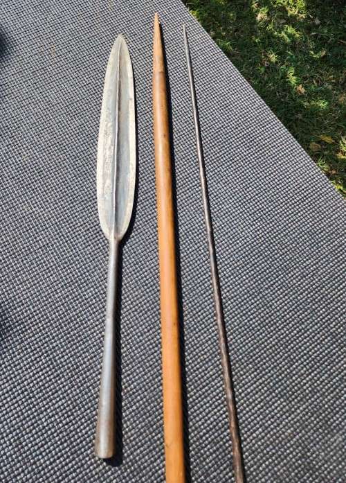FABLED MASAI KENYA 3-PIECE LION SPEAR OVER 2M LONG! 3RD OF 3 ON AUCTION